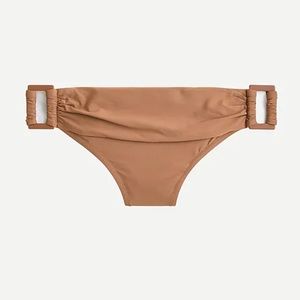 NWT! J. Crew Square-ring bikini bottom in Pale Mocha Sz XXS/0